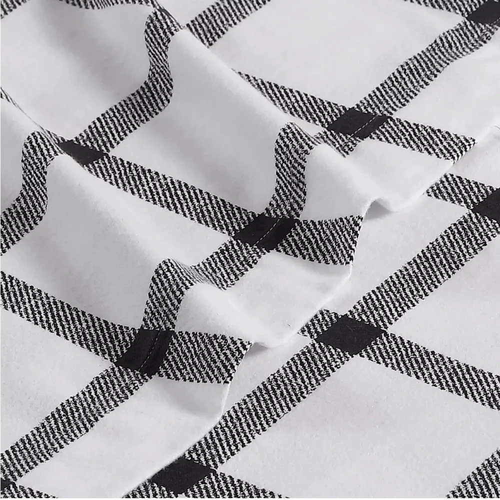 Eddie Bauer Black and White Plaid Bedding Sheets